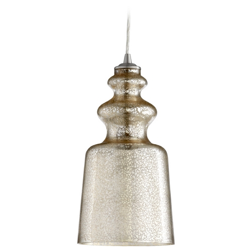 Cyan Design Silver Mercury Glass Mini-Pendant Light Satin Nickel Cyan Design 05724