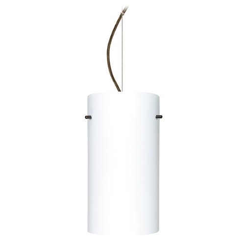 Besa Lighting Tondo Bronze LED Pendant Light with Cylindrical Shade
