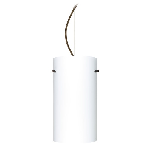 Besa Lighting Besa Lighting Tondo Bronze LED Pendant Light with Cylindrical Shade 1KX-412007-LED-BR