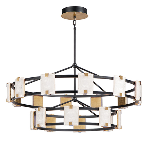 Radiant 20-Light LED Chandelier in Black & Gold Leaf by Maxim Lighting