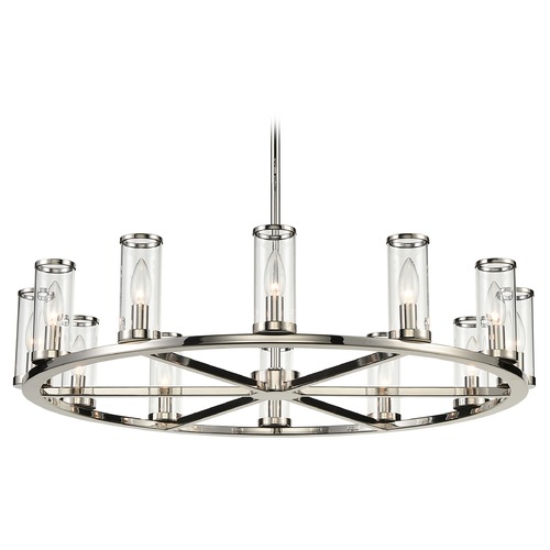 Alora Lighting Revolve 32-3/4-Inch Chandelier in Polished Nickel with Clear Glass CH309012PNCG