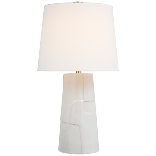 Barbara Barry Braque Debossed Lamp in Mixed White by Visual Comfort Signature