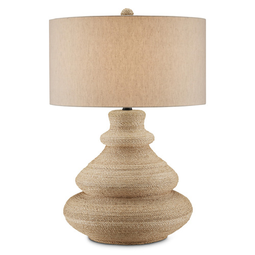 Currey and Company Jaru Natural Abaca Rope Table Lamp with Drum Shade
