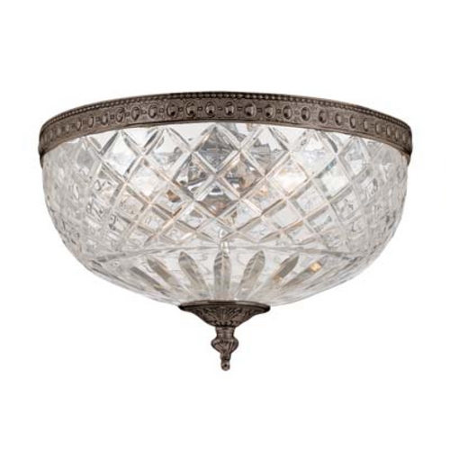 Flushmount Light with Clear Glass in English Bronze Finish