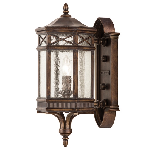 Seeded Glass Outdoor Wall Light Bronze Fine Art Lamps