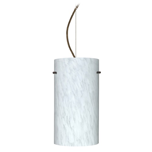 Besa Lighting Tondo Bronze LED Pendant Light with Cylindrical Shade