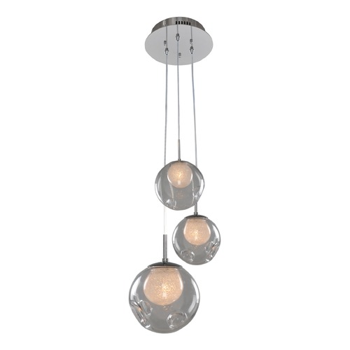 Meteor Chrome Multi-Light Pendant by Kalco Lighting