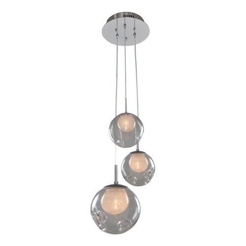 Kalco Lighting Meteor Chrome Multi-Light Pendant by Kalco Lighting 309540CH/CLEAR