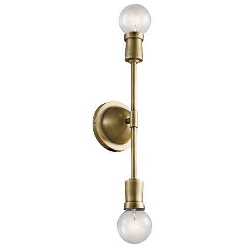Armstrong 16.75-Inch Wall Sconce in Natural Brass by Kichler Lighting