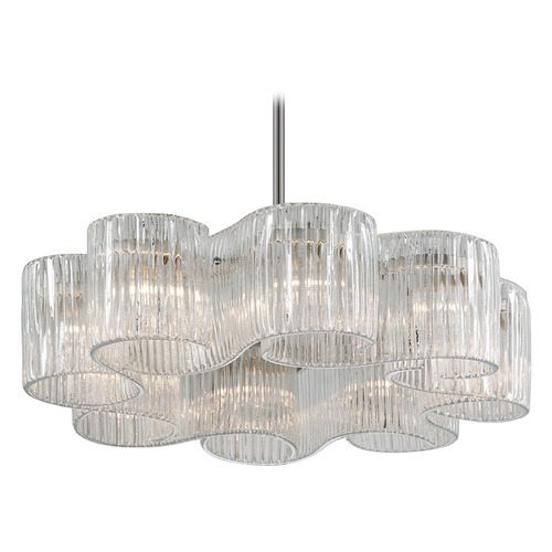 Circo Satin Silver Leaf Pendant by Corbett Lighting
