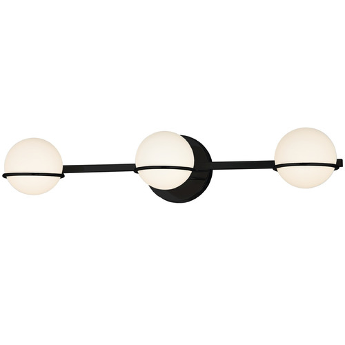 Justice Design Group Justice Design Centric 3-Light Bath Bar Black Opal FSN-4163-OPAL-MBLK