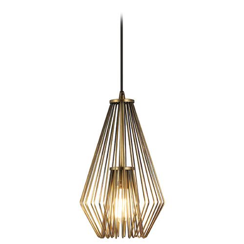 Z-Lite Quintus Rubbed Brass Mini Pendant by Z-Lite 442MP-RB