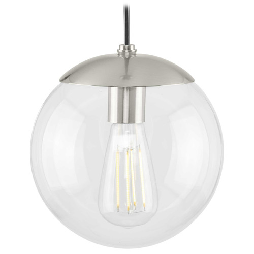 Progress Lighting Atwell Brushed Nickel Mini-Pendant Light with Globe Shade