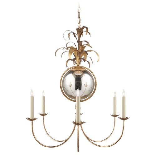 Visual Comfort Signature Collection E.F. Chapman Gramercy Chandelier in Gilded Iron by Visual Comfort Signature CHC5373GI