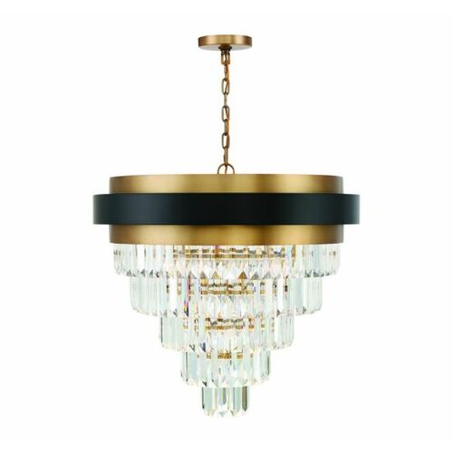 Marquise 9-Light Chandelier in Matte Black & Warm Brass by Savoy House