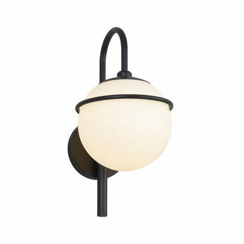 Justice Design Group Saturn Outdoor Wall Light in Black by Evolv by Justice Design Group FSN-7112W-OPAL-MBLK