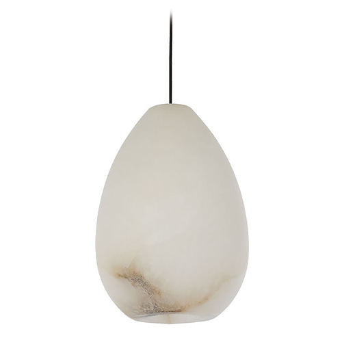Alina Alabaster Small Pendant in Antique Brass by VC Modern