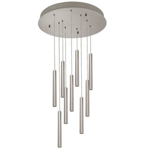 Afx Lighting Eli Satin Nickel LED Multi-Light Pendant with Cylindrical Shade