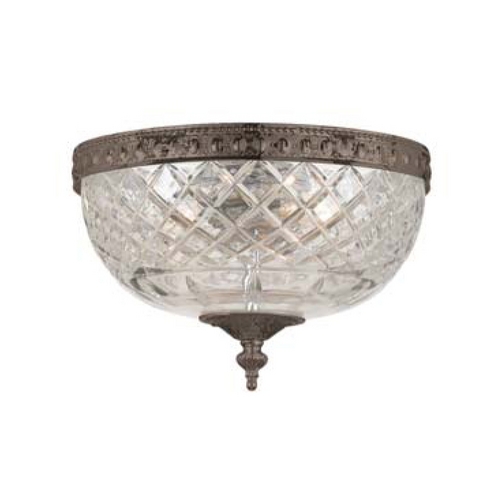 Crystorama Lighting Flushmount Light with Clear Glass in English Bronze Finish 117-8-EB