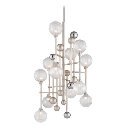 Corbett Lighting Majorette Pendant in Silver Leaf & Chrome by Corbett Lighting 241-012