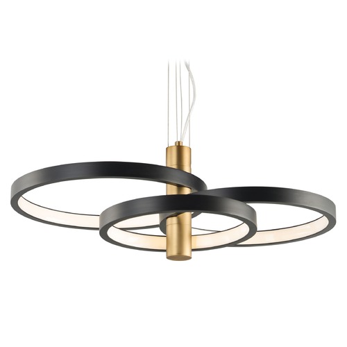 Hoopla 4-Light LED Pendant in Black & Gold by ET2 Lighting