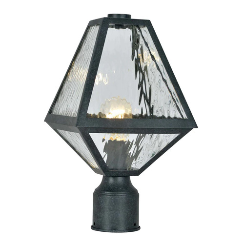 Crystorama Lighting Brian Patrick Flynn Glacier Post Light in Black Charcoal by Crystorama Lighting GLA-9707-WT-BC