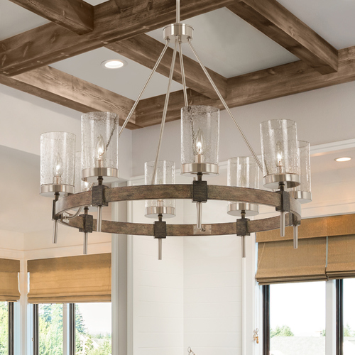 Bridlewood Stone Grey with brushed Nickel Chandelier by Minka Lavery