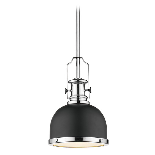 Z-Lite Melange Matte Black & Chrome Mini Pendant by Z-Lite 725MP-MB+CH