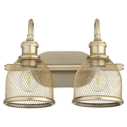 Quorum Lighting Omni Aged Brass Bathroom Light by Quorum Lighting 5212-2-80