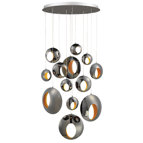 Arlington 40-Inch LED Chandelier in Blackened Chrome by Eurofase Lighting