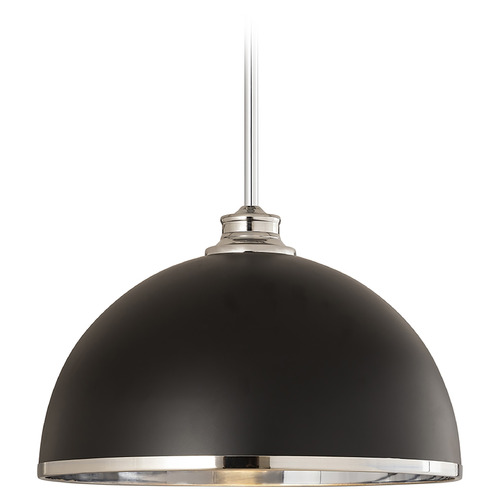Landry Matte Black & Chrome Pendant by Z-Lite