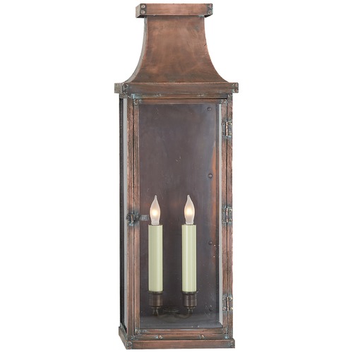 Visual Comfort Signature Collection E.F. Chapman Bedford Large Lantern in Natural Copper by Visual Comfort Signature CHO2154NC