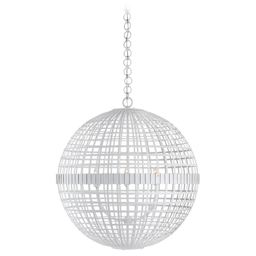 Visual Comfort Signature Collection Aerin Mill Large Globe Lantern in Plaster White by Visual Comfort Signature ARN5002PW