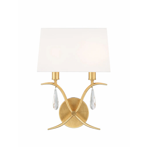 Rollins 14-Inch Wall Sconce in Antique Gold by Crystorama Lighting