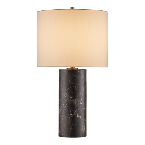 Currey and Company Vespera Coffee Brown & Antique Brass Table Lamp with Drum Shade