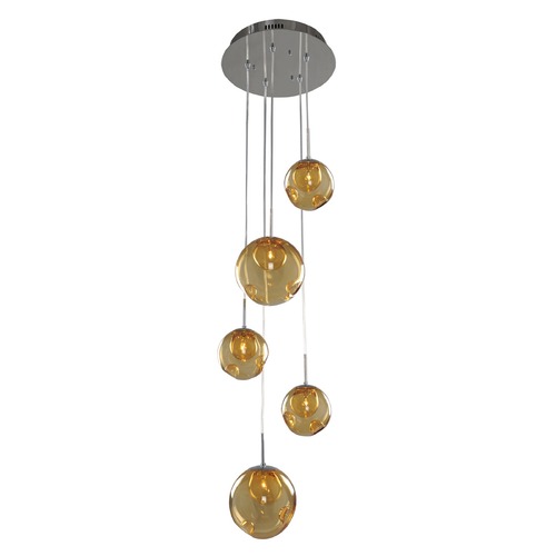 Meteor Chrome Multi-Light Pendant by Kalco Lighting