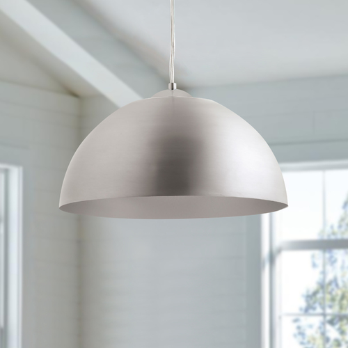 LED Satin Aluminum Dome Pendant by Progress Lighting