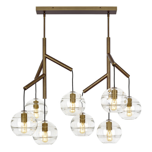Visual Comfort Modern Collection Sean Lavin Sedona Double LED Chandelier in Aged Brass by Visual Comfort Modern 700SDNMPL2CR-LED927
