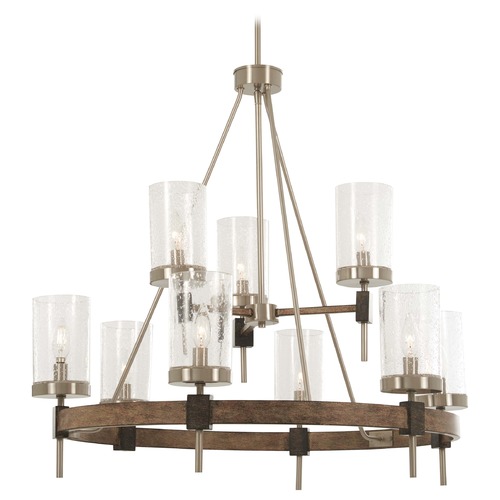Bridlewood Stone Grey with brushed Nickel Chandelier by Minka Lavery