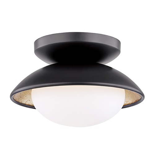 Cadence Black Lustro & Gold Leaf LED Semi-Flush by Mitzi by Hudson Valley