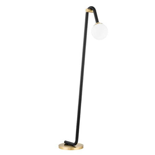 Mitzi by Hudson Valley Whit Aged Brass & Black Floor Lamp  by Mitzi by Hudson Valley HL382401-AGB/BK