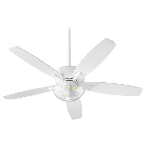 Breeze Studio White LED Ceiling Fan with Light by Quorum Lighting