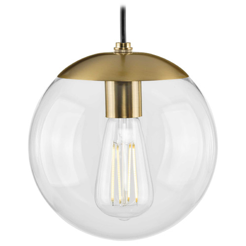 Progress Lighting Atwell Brushed Bronze Mini-Pendant Light with Globe Shade