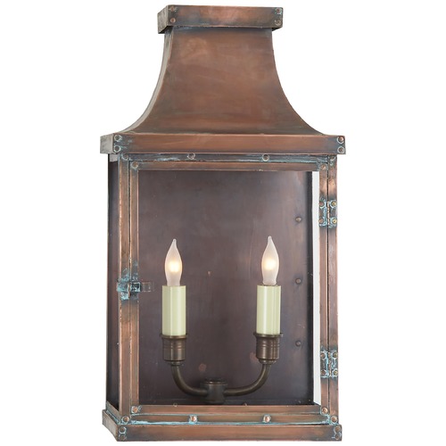 Visual Comfort Signature Collection E.F. Chapman Bedford Wide Short Lantern in Copper by Visual Comfort Signature CHO2156NC