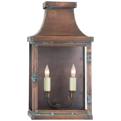 E.F. Chapman Bedford Wide Short Lantern in Copper by Visual Comfort Signature