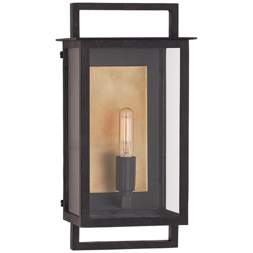 Visual Comfort Signature Collection Ian K. Fowler Halle Small Wall Lantern in Aged Iron by Visual Comfort Signature S2190AICG