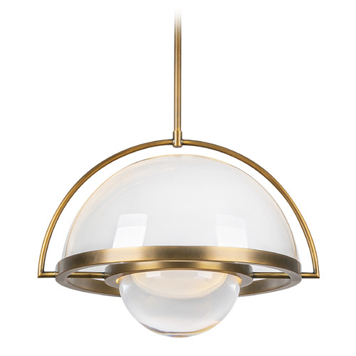 Kuzco Lighting Bowery Vintage Brass LED Pendant Light with Bowl / Dome Shade