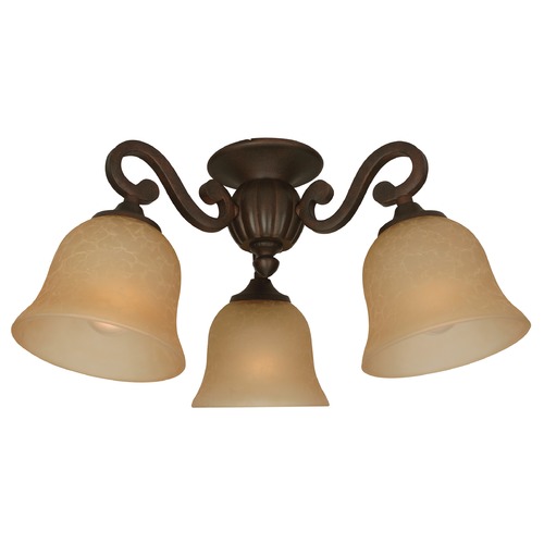 3-Light LED Fan Fitter and Glass in Aged Bronze Textured by Craftmade Lighting