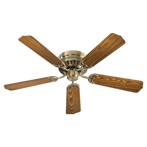 Quorum Lighting Hugger Antique Brass Ceiling Fan Without Light by Quorum Lighting 11525-4