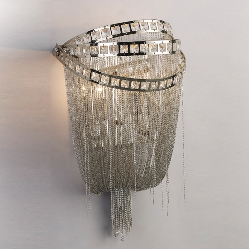 Wilshire Blvd. Polished Nickel Sconce by Avenue Lighting